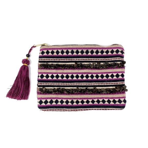 Merona Flat Wallet Native Boho Print Shells - Picture 1 of 4